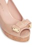 Detail View - Click To Enlarge - STUART WEITZMAN - 'Boda Jean' bow patent leather platform wedges