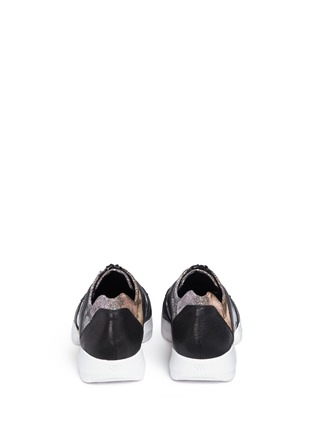 Back View - Click To Enlarge - STUART WEITZMAN - 'Dreamy' leather metallic lamé sneakers