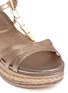 Detail View - Click To Enlarge - STUART WEITZMAN - 'Ornamental' metallic jute trim leather platform sandals