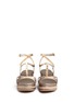 Front View - Click To Enlarge - STUART WEITZMAN - 'Ornamental' metallic jute trim leather platform sandals