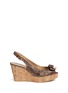 Main View - Click To Enlarge - STUART WEITZMAN - 'Boda Jean' glitter leopard print cork wedge sandals