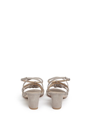 Back View - Click To Enlarge - STUART WEITZMAN - 'Tasselmania' suede chunky heel sandals
