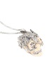 Detail View - Click To Enlarge - ALEXANDER MCQUEEN - Owl skull silver strass rock crystal necklace