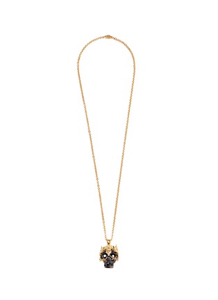 Main View - Click To Enlarge - ALEXANDER MCQUEEN - Owl skull strass rock crystal necklace