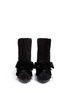 Figure View - Click To Enlarge - ALEXANDER MCQUEEN - Velvet bow leather suede ankle boots