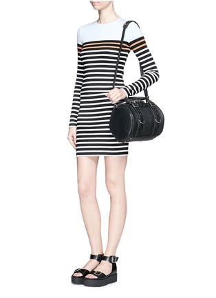 Figure View - Click To Enlarge - T BY ALEXANDER WANG - Engineer stripe stretch jersey pencil skirt