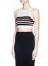 Front View - Click To Enlarge - T BY ALEXANDER WANG - Stripe stretch jersey sports bra
