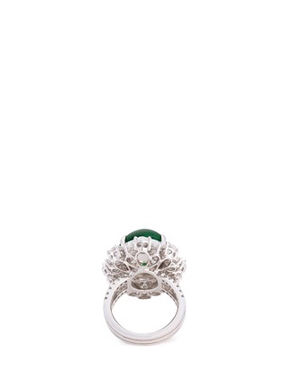 Detail View - Click To Enlarge - SAMUEL KUNG - Diamond jade 18k gold earrings and ring set