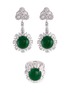 Main View - Click To Enlarge - SAMUEL KUNG - Diamond jade 18k gold earrings and ring set