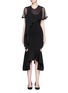 Figure View - Click To Enlarge - GIVENCHY - Asymmetric drape sheer silk top