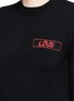 Detail View - Click To Enlarge - GIVENCHY - 'Love' embroidery patch cashmere sweater