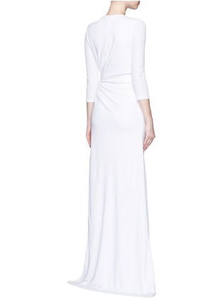 Back View - Click To Enlarge - GIVENCHY - Ruche waist side slit crepe jersey gown