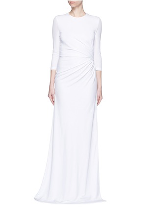 Main View - Click To Enlarge - GIVENCHY - Ruche waist side slit crepe jersey gown