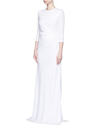 Figure View - Click To Enlarge - GIVENCHY - Ruche waist side slit crepe jersey gown