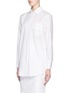 Front View - Click To Enlarge - GIVENCHY - Strap pocket long cotton poplin shirt