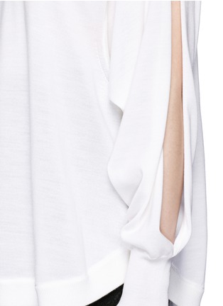 Detail View - Click To Enlarge - GIVENCHY - Slit sleeve wool-silk sweater