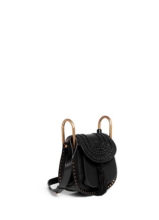 Figure View - Click To Enlarge - CHLOÉ - 'Hudson' mini stud braided leather bag