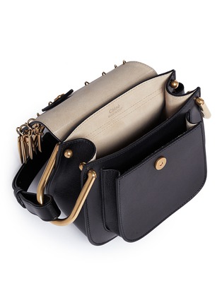 Detail View - Click To Enlarge - CHLOÉ - Hudson' mini charm leather saddle bag