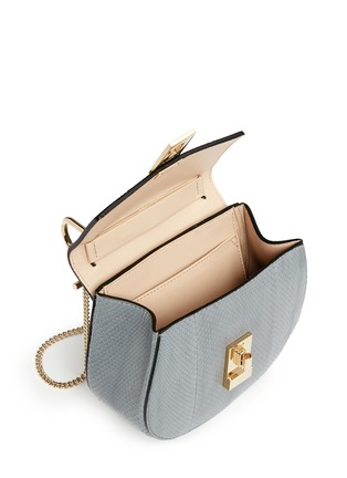 Detail View - Click To Enlarge - CHLOÉ - 'Drew' mini snakeskin leather bag