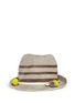 Main View - Click To Enlarge - MY BOB - 'AIX' pompom seashell cordon stripe Panama hat