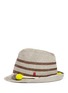 Figure View - Click To Enlarge - MY BOB - 'AIX' pompom seashell cordon stripe Panama hat