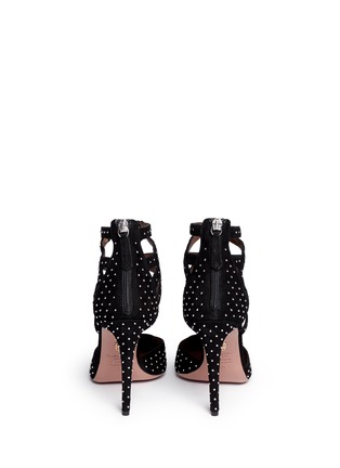 Back View - Click To Enlarge - AQUAZZURA - 'Belgravia' stud caged suede pumps