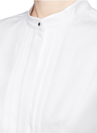 Detail View - Click To Enlarge - PROENZA SCHOULER - Pleat placket cotton piqué dress