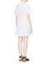 Back View - Click To Enlarge - PROENZA SCHOULER - Pleat placket cotton piqué dress