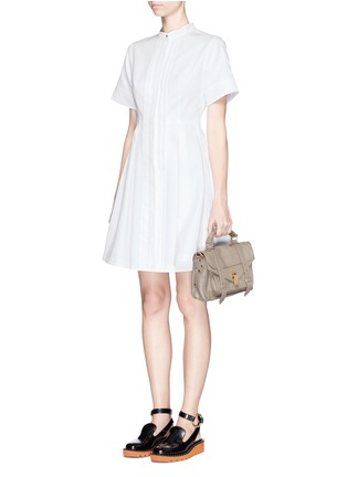 Figure View - Click To Enlarge - PROENZA SCHOULER - Pleat placket cotton piqué dress