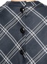 Detail View - Click To Enlarge - PROENZA SCHOULER - Plaid hemp-linen basketweave asymmetric fringe top