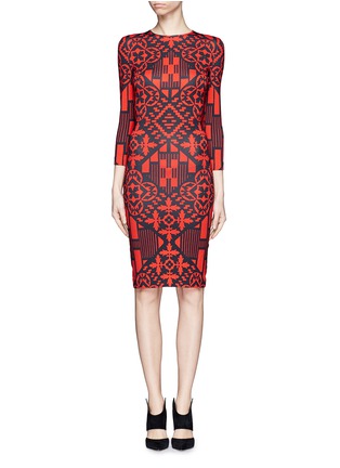 Main View - Click To Enlarge - ALEXANDER MCQUEEN - Patchwork print stretch jersey dress