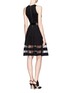 Back View - Click To Enlarge - JASON WU - Lace stripe flare dress