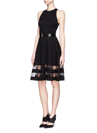 Figure View - Click To Enlarge - JASON WU - Lace stripe flare dress