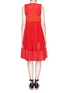 Figure View - Click To Enlarge - SACAI - Knitted panel chiffon dress