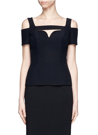 Main View - Click To Enlarge - ALEXANDER MCQUEEN - Sweetheart cutout crepe top