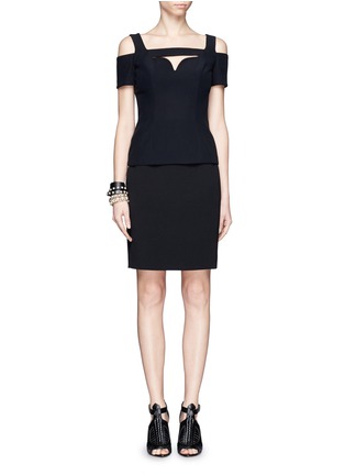 Figure View - Click To Enlarge - ALEXANDER MCQUEEN - Sweetheart cutout crepe top