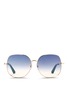 Main View - Click To Enlarge - MATTHEW WILLIAMSON - x Linda Farrow stainless steel oversize square sunglasses