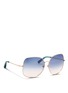 Figure View - Click To Enlarge - MATTHEW WILLIAMSON - x Linda Farrow stainless steel oversize square sunglasses