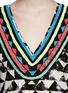 Detail View - Click To Enlarge - MARA HOFFMAN - 'Alta' embellished neck geometric print kaftan