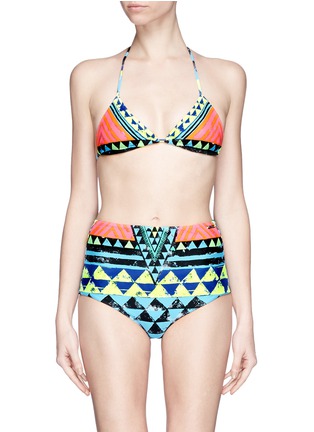 Main View - Click To Enlarge - MARA HOFFMAN - Geometric tribal print reversible triangle bikini top