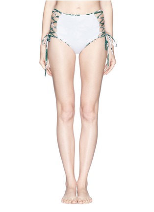 Detail View - Click To Enlarge - MARA HOFFMAN - 'Harvest' reversible lace up high waist bikini bottoms
