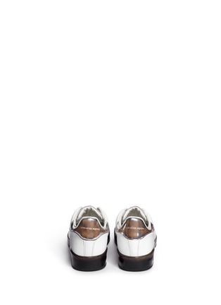 Back View - Click To Enlarge - ALEXANDER MCQUEEN - Mirror trim cracked leather sneakers