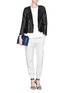 Figure View - Click To Enlarge - 3.1 PHILLIP LIM - Ruffle trim lamb leather jacket