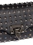 Detail View - Click To Enlarge - VALENTINO GARAVANI - 'Rockstud Noir' mini leather flap satchel