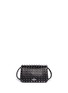 Back View - Click To Enlarge - VALENTINO GARAVANI - 'Rockstud Noir' mini leather flap satchel