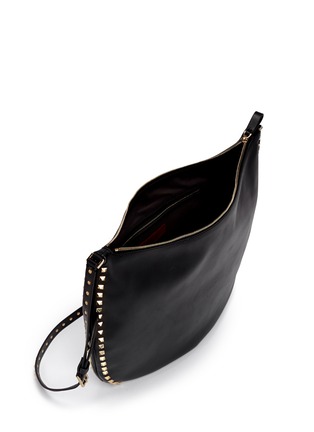 Front View - Click To Enlarge - VALENTINO GARAVANI - 'Rockstud' leather hobo bag