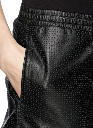 Detail View - Click To Enlarge - VINCE - Perforated leather boxer shorts