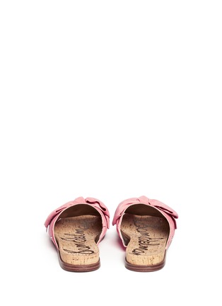 Back View - Click To Enlarge - SAM EDELMAN - 'Henna' suede bow cork slide sandals
