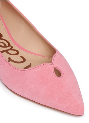 Detail View - Click To Enlarge - SAM EDELMAN - 'Ruby' keyhole vamp suede skimmer flats