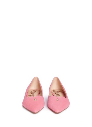 Front View - Click To Enlarge - SAM EDELMAN - 'Ruby' keyhole vamp suede skimmer flats